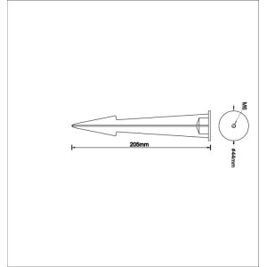 Колышек для крепления уличных светильников Alpha Spike205DG1