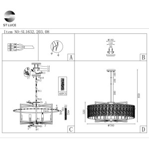 Подвесная люстра Mira SL1632.203.08